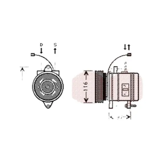 Compresor aer conditionat HYUNDAI ATOS 1997->2015 1.0 i, 1.0 i GLS 43KW 58CP , pentru motor 0 perioada 2001 2002 2003
