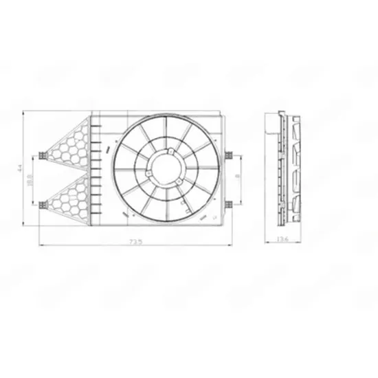 Carcasa Ventilator VW POLO 6R1 2009->2020 Carcasa ventilator (1.0-1.2 12V/1.0-1.2-1.4 TSI/1.4-1.6 /1.4-1.6 GAS/1.2-1.4-1.6 TDI) Perioada 2009 2010 2011 2012 2013 2014
