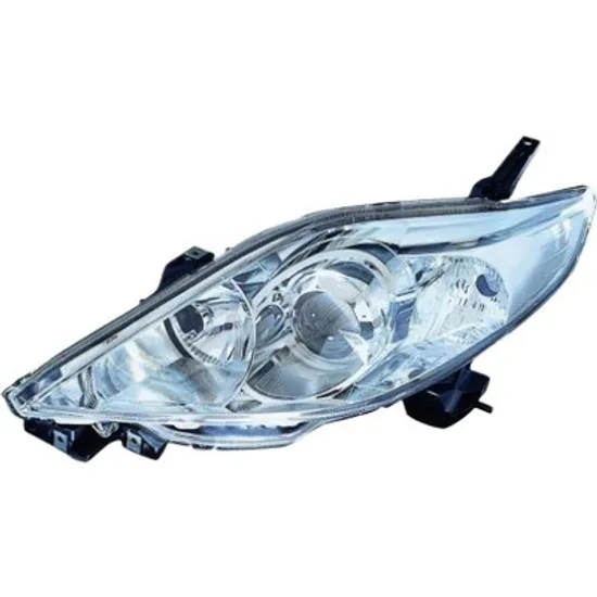 Far dreapta MAZDA 5 2005->2010 perioada 2005 2006 2007 2008 2009 2010 de la an de fabricatie 04/2008, cu motor reglaj, cromat, semnal alb, cu reglaj electric, cu bec H7/HB3