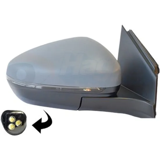 Oglinda exterioara dreapta PEUGEOT 5008 2 2016-> perioada 2016 2017 2018 2019 2020 2021 pana la an de fabricatie 10/2017, cu lampa podea, cu lumini de pozitie, numar pini 12, cu incalzire, cu senzor de temperatura, rabatare electrica, prevopsit grund,