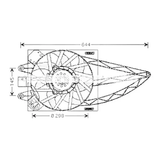 Ventilator motor FIAT PANDA 169 2003->2013 1.3 D Multijet 55KW 75CP , pentru motor 169 A1.000, 169 A5.000 perioada 2006 2007 2008 2009 2010 2011 2012 2013