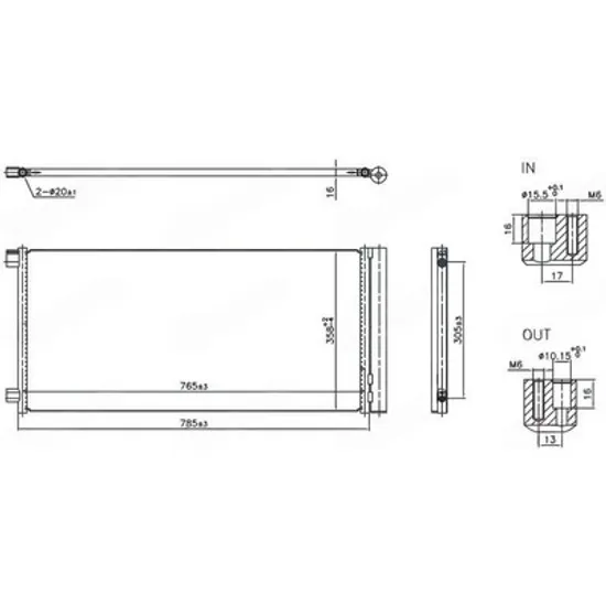 Radiator Aer Conditionat NISSAN VANETTE NV 300 2016-> Radiator condensator aer conditionat 1.6-2.0 diesel (745x361x16) Perioada 2016 2017 2018 2019 2020 2021