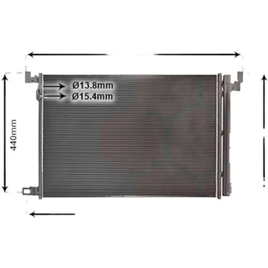 Radiator aer conditionat VW BORA 1998->2005 1.9 TDI 81KW 110CP , pentru motor AHF, ASV perioada 1998 1999,2000 2001