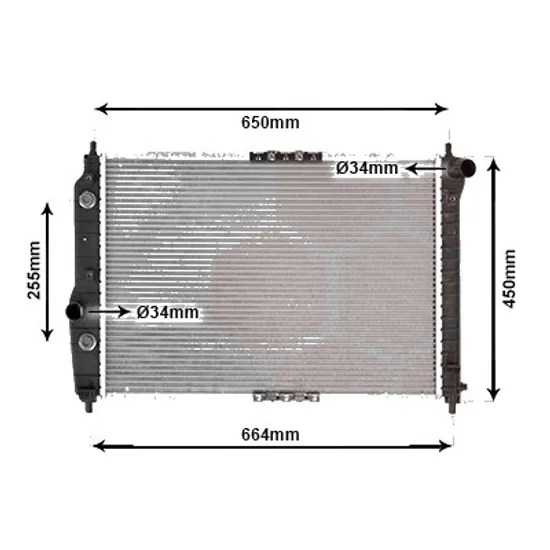 Radiator apa CHEVROLET AVEO SEDAN T200 2003->2006, AVEO SEDAN T250 2005-> pentru 1.4, perioada 2003 2004 2005 2006 2007 2008 2009 2010 2011 2012 2013