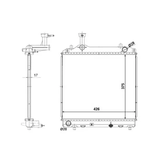 Radiator Motor NISSAN PIXO 2009-> Radiator apa pentru 37 5x42,6 Perioada 2009 2010 2011 2012 2013 2014 2015