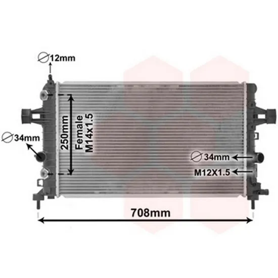 Radiator Motor OPEL ZAFIRA B 2005->2015 Radiator apa 1.6-1.8 +/-AC benzina AUTOMATIC (600x360x16) (BRAZED) Perioada 2005 2006 2007 2008 2009 2010 2011