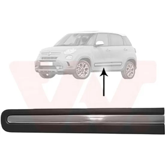 Bandou usa fata stanga FIAT 500L 2012-> perioada 2013 2014 2015 2016 2017 2018 crom-negru, pentru 4/5 usi,