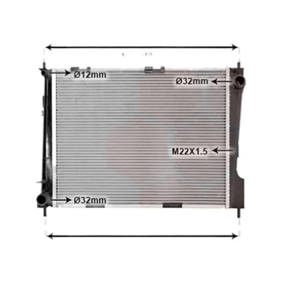 Radiator apa RENAULT MODUS / GRAND MODUS 2004-> pentru 1.4, perioada 2004 2005 2006 2007 2008 2009