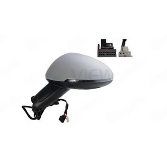 Oglinda PORSCHE MACAN 2014-> Oglinda exterioara (complet) electrica cu incalzire pentru vopsit cu rabatare electrica (cu semnal si lampa podea) si Heliomata STANGA Perioada 2014 2015 2016 2017 2018 2019