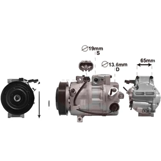 Compresor aer conditionat HYUNDAI SANTA FE 3 2012->2018 pentru 2.0 CRDi, perioada 2012 2013 2014 2015 2016 2017 2018 2019 2020