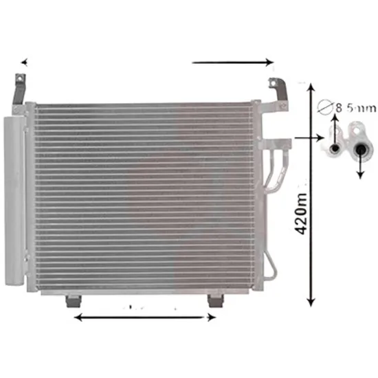 Radiator aer conditionat CITROEN C3 2 2009->2016, DS3 2009->2015 pentru 1.4 HDi 70, perioada 2009 2010 2011 2012 2013 2014 2015