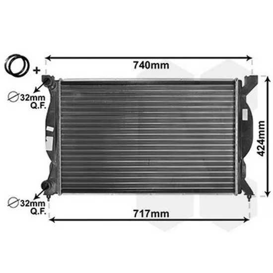 Radiator Motor SEAT EXEO 2008->2013 Radiator apa 1.6-1.8-1.9TDi-2.0siFSI +/- A/C 63x41 Perioada 2008 2009 2010 2011 2012 2013 2014