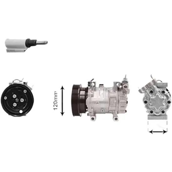 Compresor aer conditionat RENAULT SYMBOL 2 2008->2013 1.5 dCi 48KW 65CP , pentru motor K9K 700 perioada 2009 2010 2011 2012 2013 2014