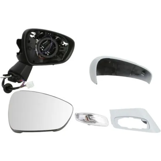 Oglinda exterioara dreapta CITROEN C4 2 B7 2009->, DS4 2011->2015 perioada 2009 2010 2011 2012 2013 2014 2015 2016 pana la an de fabricatie 2015, semnal alb, cu lampa podea, cu semnal, numar pini 19, cu incalzire, cu memorie, cu senzor de temperatura rabatare electrica, cu semnal, prevopsit grund,