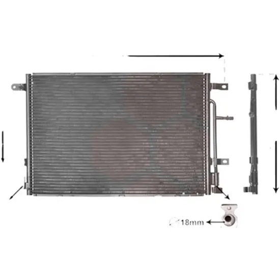 Radiator aer conditionat RENAULT CLIO 2 1998->2012 1.2 LPG 44KW 60CP , pentru motor D7F 722 perioada 1999 2000 2001