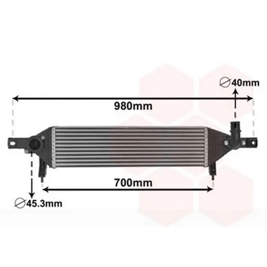 Intercooler NISSAN QASHQAI 1 2007->2014 Radiator intercooler 1,6 DCi 610x160x64 R9M Perioada 2007 2008 2009 2010 2011 2012 2013 2014