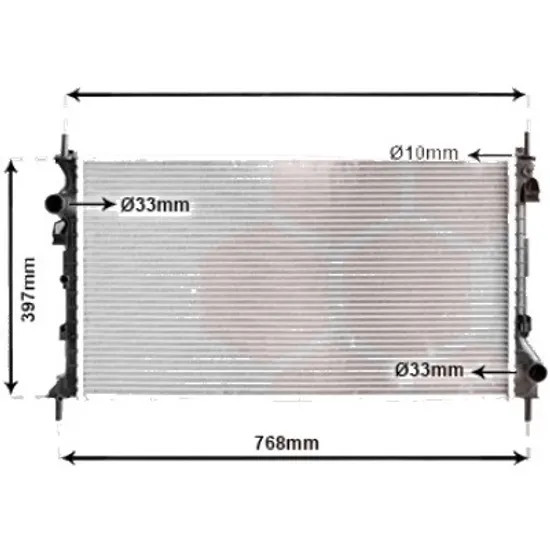 Radiator apa FORD TRANSIT CONNECT 2002->2013 1.8 16V 85KW 116CP , pentru motor EYPA, EYPC, EYPD perioada 2002 2003,2004,2005,2006,2007,2008,2009,2010,2011,2012 2013