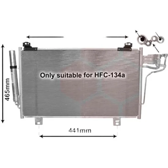 Radiator aer conditionat DACIA LODGY 2012-> 1.5 dCi 79KW 107CP , pentru motor K9K 846 perioada 2013 2014,2015,2016,2017 2018
