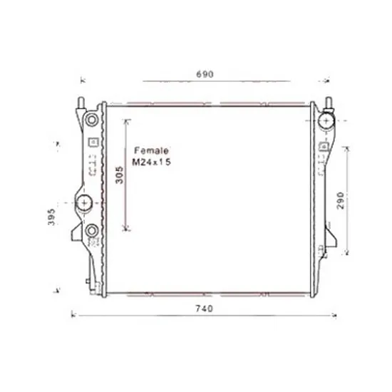 Radiator apa JAGUAR XJ X350 2003->2009 pentru 3.0, 3.0 6, perioada 2003 2004 2005 2006 2007 2008 2009