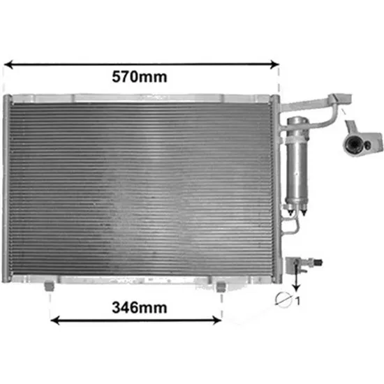 Radiator aer conditionat RENAULT KANGOO 1997->2007 pentru D 55 1.9 , perioada 1997 1998 1999 2000 2001 2002