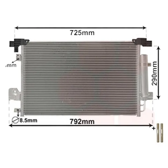 Radiator aer conditionat BMW 4 Coupe F32; F82 2013-> 430 i xDrive 185KW 252CP , pentru motor B46 B20 B, B48 B20 B perioada 2016 2017,2018,2019,2020 2021