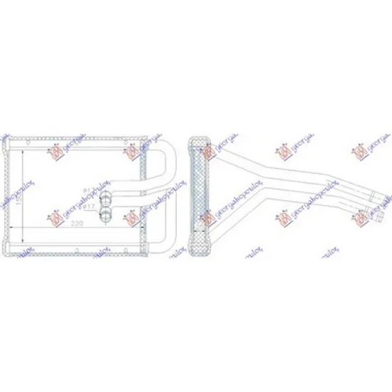 Radiator Incalzire HYUNDAI TUCSON 2004->2012 Calorifer 220x150x20 DOOWON TYPE 2004->2010 Perioada 2004 2005 2006 2007 2008 2009 2010