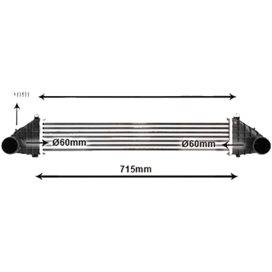 Intercooler VOLVO S40 2 2004->2012, V50 2003->2012 pentru 2.4 D5, perioada 2006 2007 2008 2009 2010