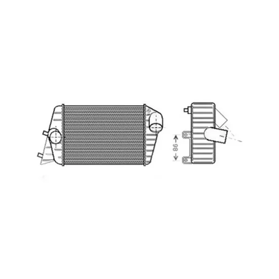 Intercooler FIAT STILO 2001->2010 Radiator intercooler 1.9 JTD (240x175x62) Perioada 2001 2002 2003 2004 2005 2006 2007 2008