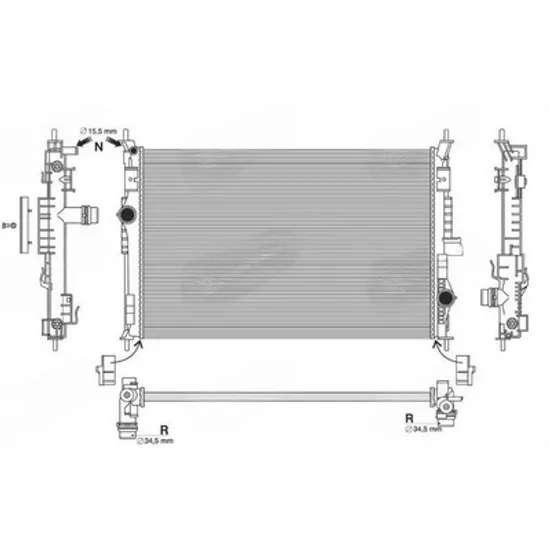 Radiator Motor OPEL ZAFIRA C 2011-> Radiator apa motor benzina/diesel (650x435x18) (tip Valeo) (KOYO) Perioada 2019 2020 2021 2022 2023 2024