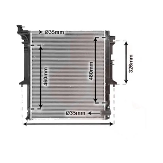 Radiator apa MITSUBISHI L 200 2005->2015 2.5 DI-D 94KW 128CP , pentru motor perioada 2010 2011,2012,2013,2014 2015