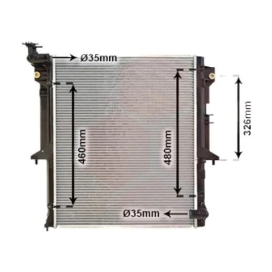 Radiator apa MITSUBISHI PAJERO SPORT 2 2008->2015 pentru 2.5 CRTD 4WD, 2.5 DI-D 4WD, perioada 2008 2009 2010 2011 2012 2013