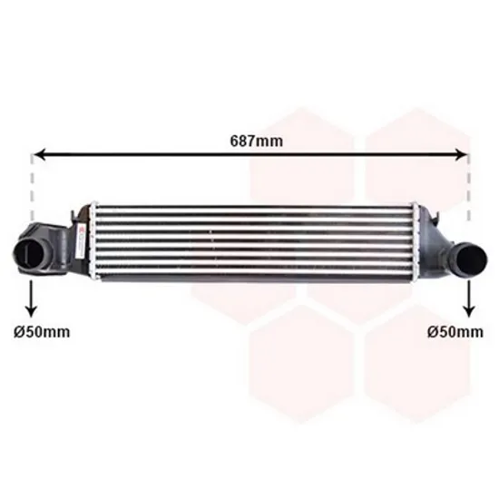 Intercooler BMW 3 E46 1997->2005 Radiator intercooler 2,0TD (54x129x50) (50/50) Perioada 1998 1999 2000 2001 2002 2003 2004 2005