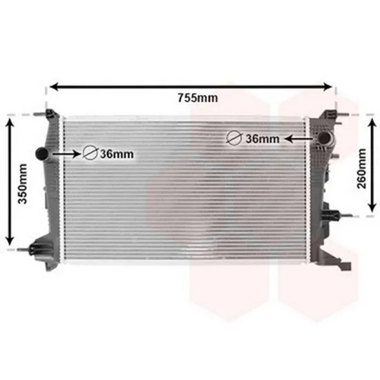 Radiator Motor RENAULT SCENIC 3 2008->2015 Radiator apa pentru 1,2 - 1,4 benzina - 1,5DCi cu/fara aer conditionat 62,5x38x Perioada 2009 2010 2011 2012