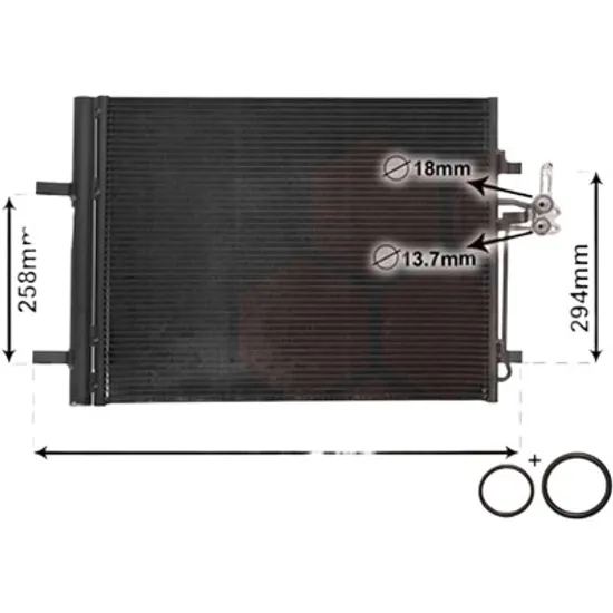 Radiator aer conditionat RENAULT SYMBOL 2 2008->2013 1.2 16V 55KW 75CP , pentru motor D4F 728 perioada 2008 2009,2010,2011,2012,2013 2014