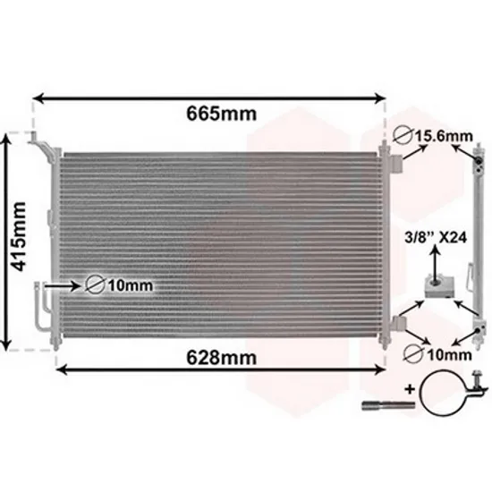 Radiator Aer Conditionat NISSAN JUKE F15 2010->2018 Radiator aer conditionat 60 5x35 CU O MUFA Perioada 2010 2011 2012 2013 2014 2015
