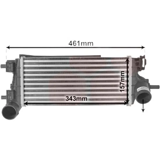 Intercooler FORD TRANSIT CONNECT 2014-> 1.0 EcoBoost 74KW 100CP , pentru motor B3GA, M2GA, M2GB perioada 2013 2014,2015,2016,2017 2018