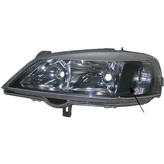 Far stanga OPEL ASTRA G 1998->2009 perioada 2003 2004 2005 fara motor reglaj, fumuriu, semnal transparent, cu reglaj electric, interior, cu bec H7/HB3