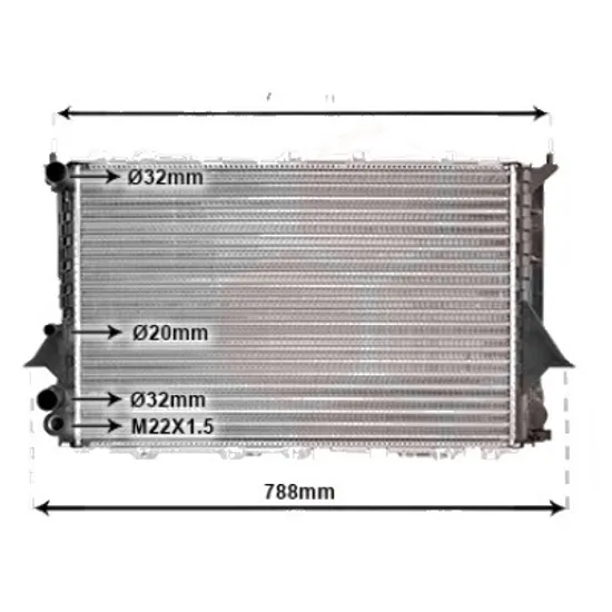 Radiator apa AUDI A6 C4 1994->1997 pentru 2.5 TDI quattro, perioada 1995 1996 1997