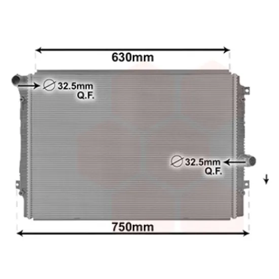 Radiator apa VW CADDY 4 2015->2020 2.0 TDI 55KW 75CP , pentru motor CUUF, DFSC, DFSF perioada 2015 2016,2017,2018,2019 2020