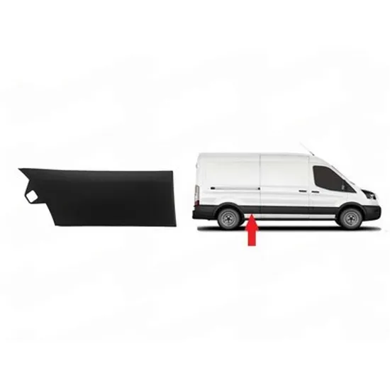 Bandou aripa spate FORD TRANSIT 2013-> Bandou Aripa spate lateral negru ampatament lung cu suport DREAPTA Perioada 2013 2014 2015 2016 2017 2018