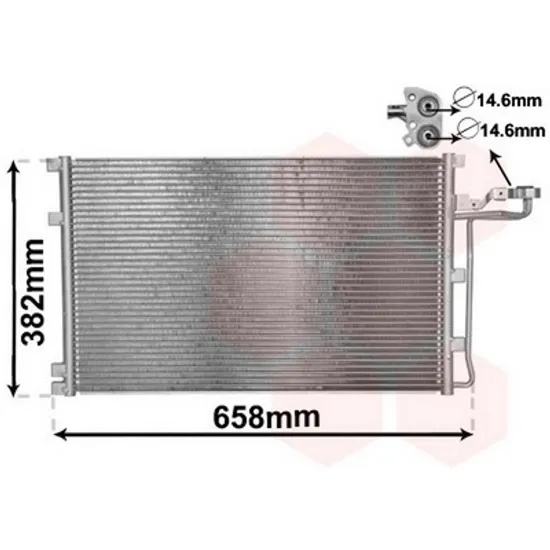 Radiator Aer Conditionat VOLVO S40 2 2004->2012 Radiator aer conditionat benzina/diesel 585x380x16 14.6mm 2003->2007 Perioada 2004 2005 2006 2007