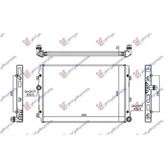 Radiator Motor VW PASSAT B7 2010->2014 Radiator apa 2.0 Tdi CKRA manuala /automata diesel Perioada 2010 2011 2012 2013 2014