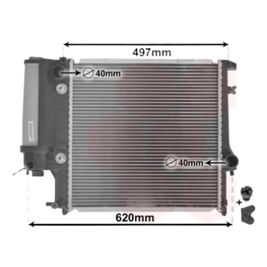 Radiator apa BMW 3 E36 1990->1998 pentru 316 i, 316 i Exclusive, perioada 1991 1992 1993 1994 1995 1996 1997 1998