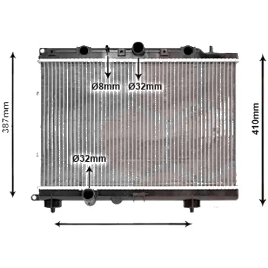 Radiator apa ROVER 25 1999->2005 2.0 iDT 74KW 101CP , pentru motor 20 T2N perioada 1999 2000,2001,2002,2003,2004 2005