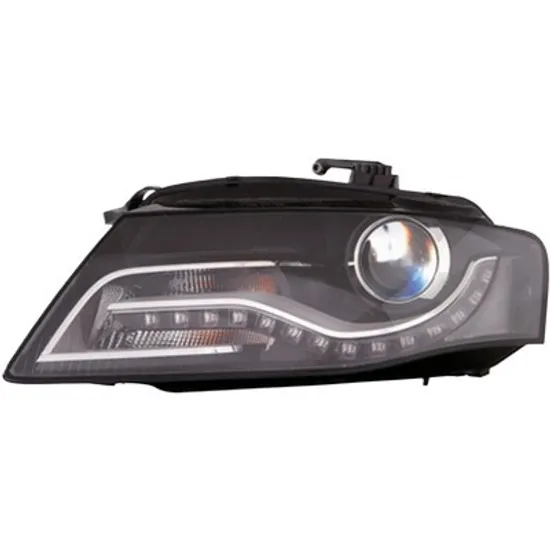 Far stanga AUDI A4 B8 2007->2015 perioada 2011 2012 2013 2014 2015 pana la an de fabricatie 03/2012, cu motor reglaj, fara unitate de control Xenon, Bi-Xenon, semnal galben, pentru vehicule cu lumini xenon, cu reglaj distanta iluminare automat, adaptiv, cu bec D3S Lampa descarcare gaze