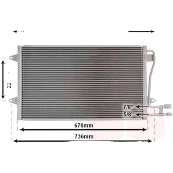 Radiator aer conditionat FORD FIESTA 5 JH 2008->2017 pentru 1.4 LPG, perioada 2009 2010 2011 2012 2013 2014 2015 2016 2017