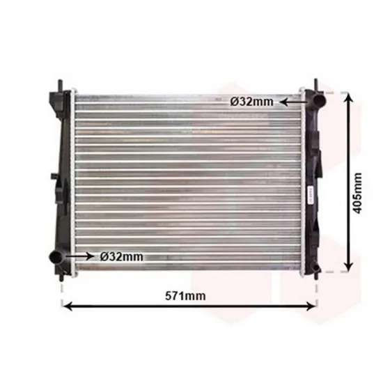 Radiator Motor RENAULT CLIO 3 2005->2014 Radiator apa 1.2 benzina/1.5 diesel (-A/C) (49.4x41.5x2.3) Perioada 2005 2006 2007 2008 2009 2010 2011 2012