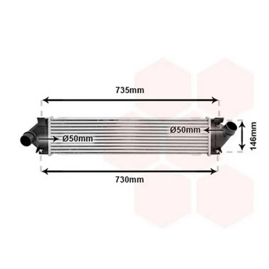 Intercooler FORD GALAXY 2006->2015 Radiator intercooler 1,6-1,8-2,0-2,2 (66x15x4) Perioada 2011 2012 2013 2014 2015