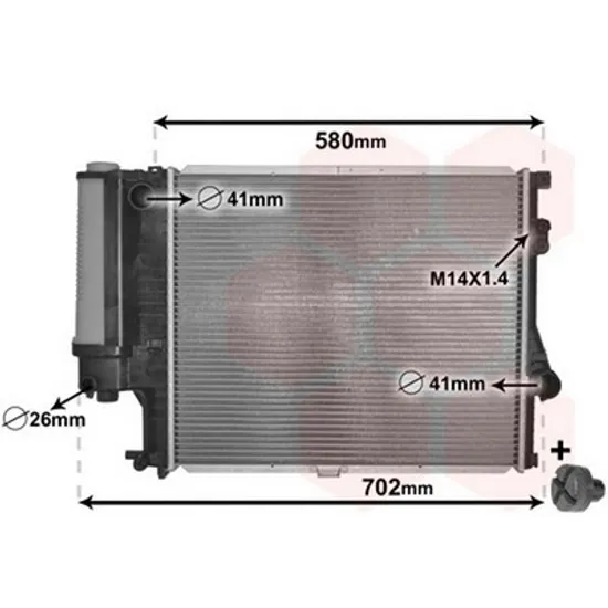 Radiator Motor BMW 5 E39 1995->2003 Radiator apa pentru CV manuala/automata cu aer conditionat (52x44) Perioada 1995 1996 1997 1998 1999 2000 2001 2002 2003