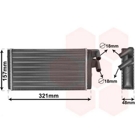 Radiator Incalzire AUDI A6 C4 1994->1997 Calorifer M +/-AC 275x158 Perioada 1994 1995 1996 1997
